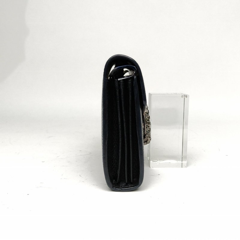 GUCCI Dionysus酒神全皮鑽扣woc黑色牛皮鑽扣肩背包-1
