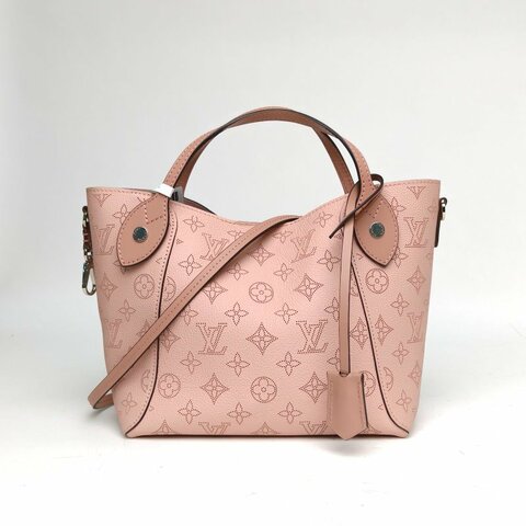 LOUIS VUITTON HINA鏤空LOGO月光女神小號23粉色牛皮銀扣2020肩背包