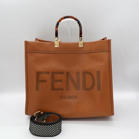 Fendi 芬迪 Tote 焦糖色 牛皮 大號 托特包 手提包