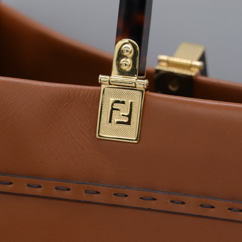 Fendi 芬迪 Tote 焦糖色 牛皮 大號 托特包 手提包-7
