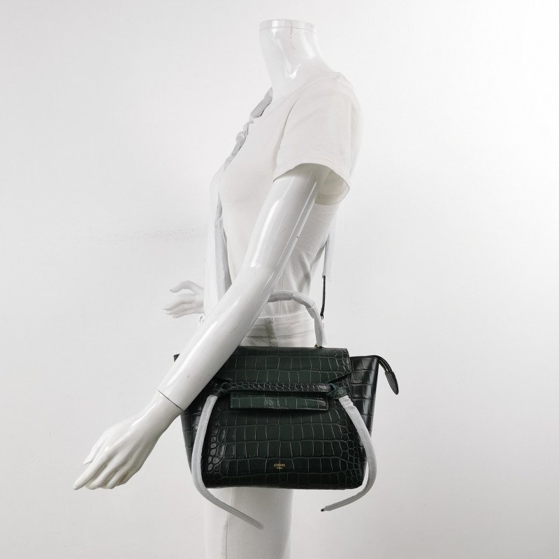 Celine Belt鯰魚包Micro牛皮純色紐結飾帶斜背包單肩包-1