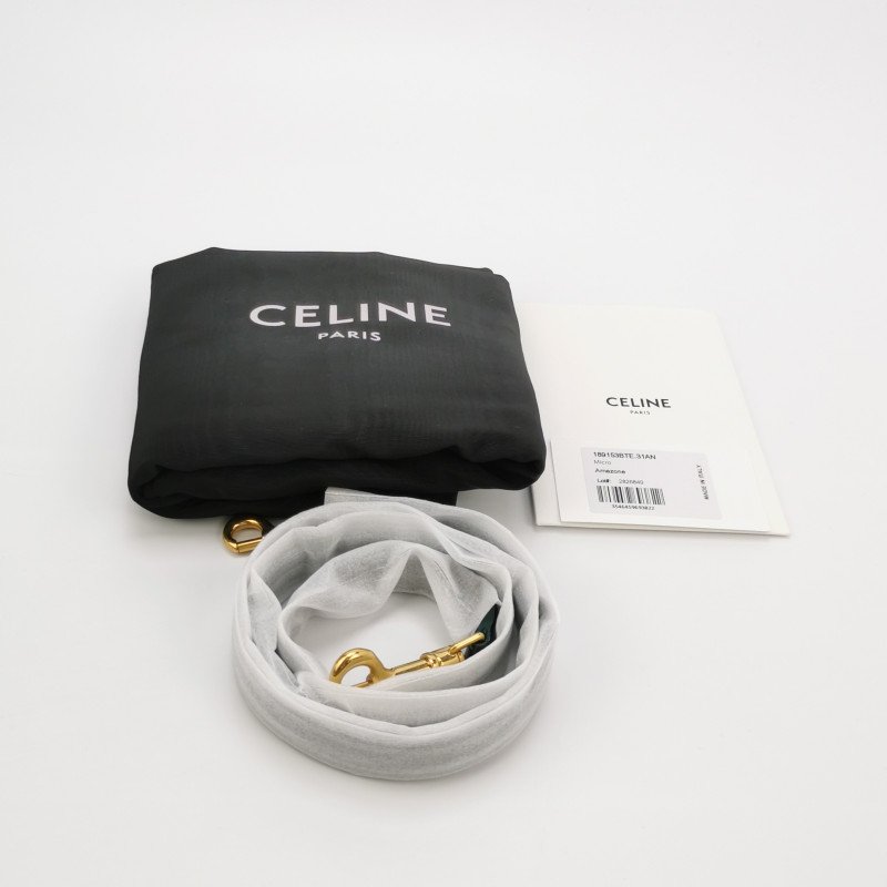 Celine Belt鯰魚包Micro牛皮純色紐結飾帶斜背包單肩包-7