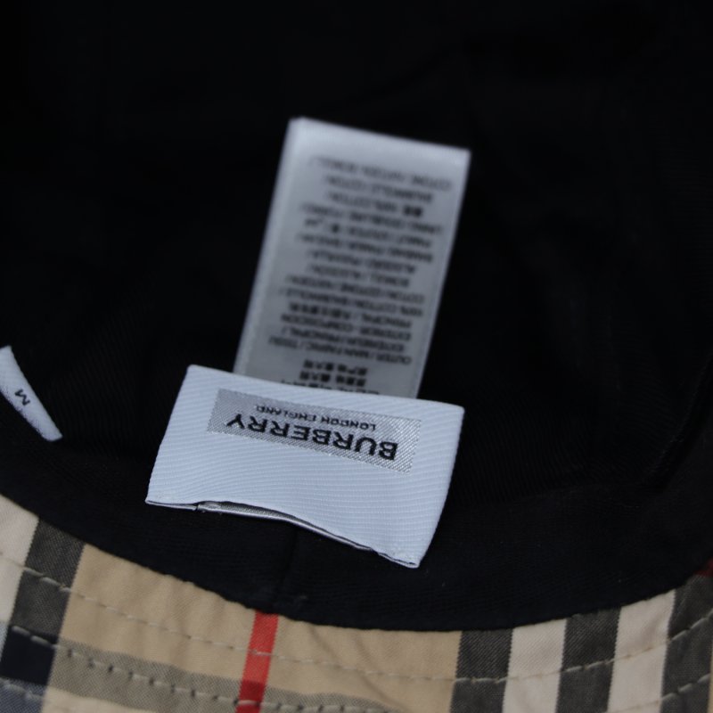 Burberry 博柏利 卡其色 格紋 漁夫帽 帽子 M 號-5