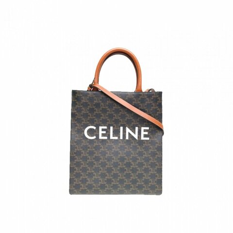 CELINE CabasCABAS標誌印花豎款手袋老花人造革肩背包