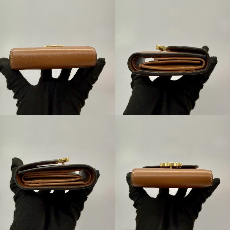 賽琳 CELINE TRIOMPHE 三折棕色短夾 S-AT-4211-3