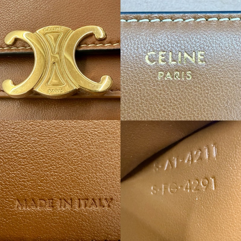 賽琳 CELINE TRIOMPHE 三折棕色短夾 S-AT-4211-6