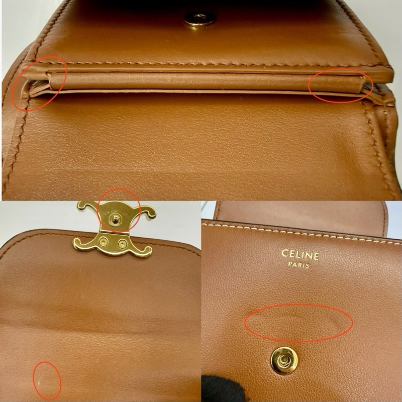 賽琳 CELINE TRIOMPHE 三折棕色短夾 S-AT-4211-7