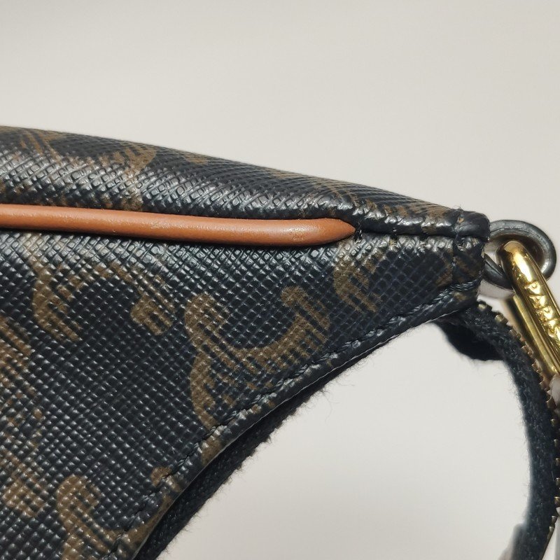 Celine Ava半月包牛皮凱旋門印花月牙輪廓單肩包-15