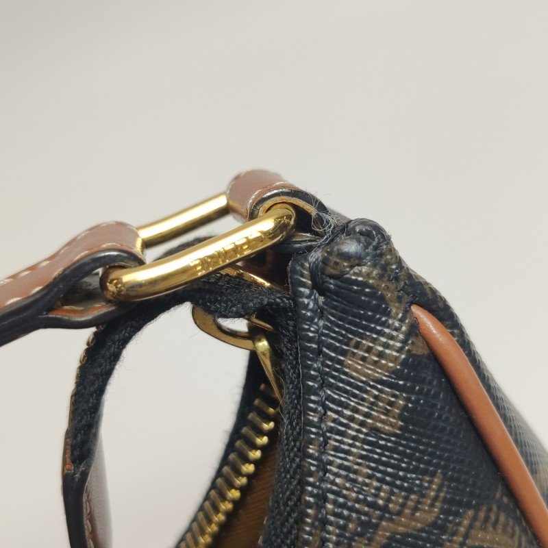 Celine Ava半月包牛皮凱旋門印花月牙輪廓單肩包-25