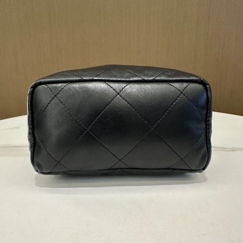 近新品 香奈兒/Chanel 芯片黑色金扣羊皮彩寶福袋肩背斜背包-6