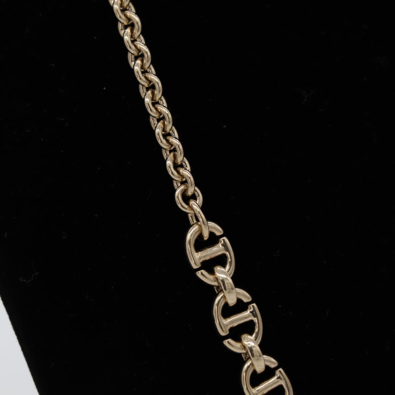 Dior 迪奧 CD LOGO 金色鏈條 不規則珍珠 項鏈-5