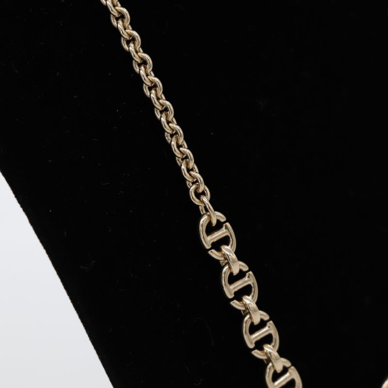 Dior 迪奧 CD LOGO 金色鏈條 不規則珍珠 項鏈-8