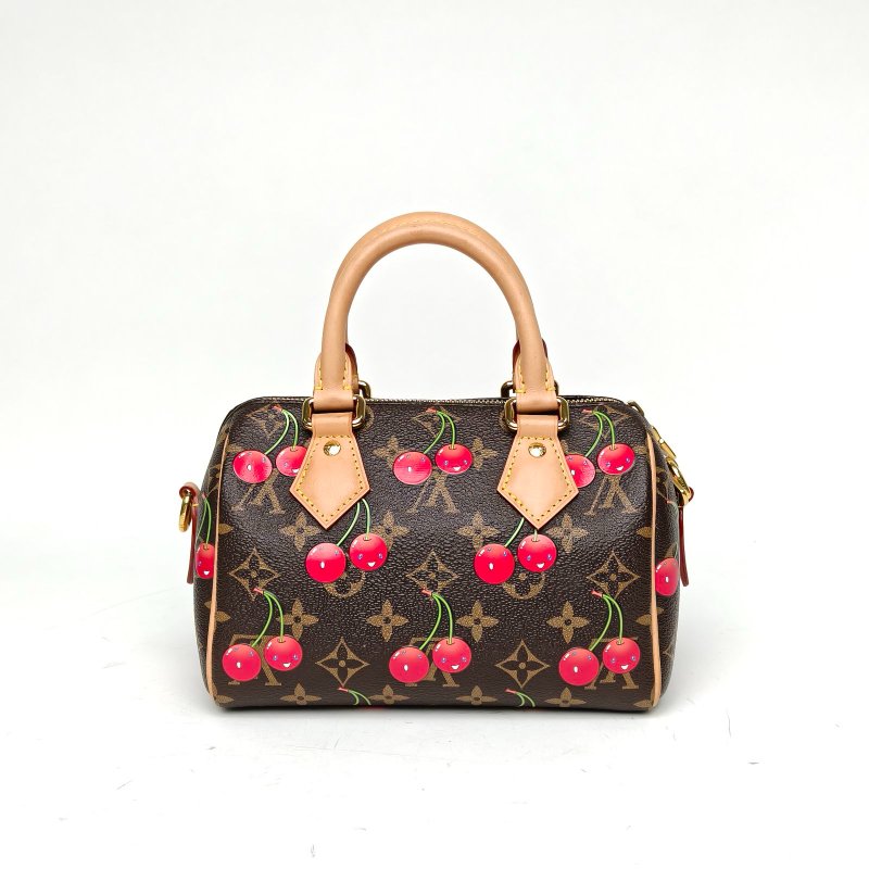 LOUIS VUITTON Sp20村上隆櫻桃系列塗層帆布拼色PVC晶片肩背包-2