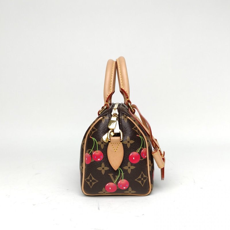 LOUIS VUITTON Sp20村上隆櫻桃系列塗層帆布拼色PVC晶片肩背包-3