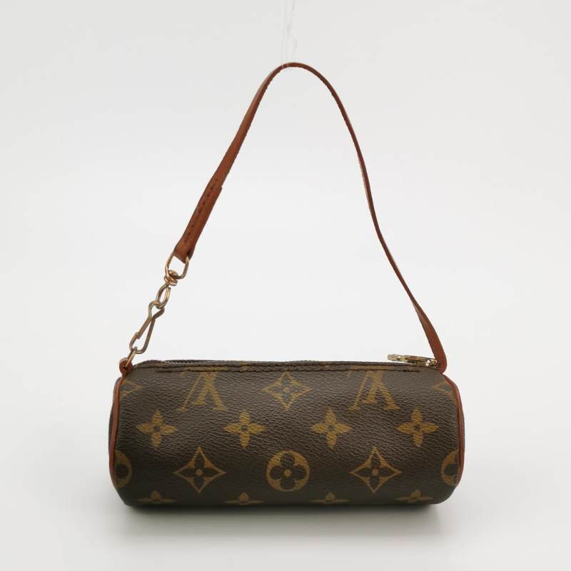 Louis Vuitton (LV) Papillon巴比龍超迷你牛皮Monogram印花圓筒包手提包-4
