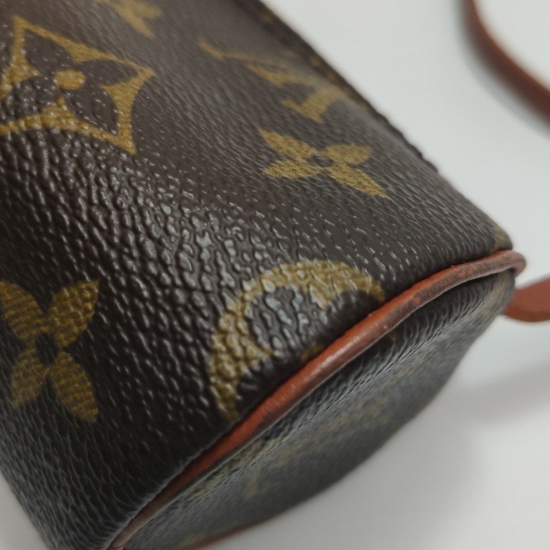 Louis Vuitton (LV) Papillon巴比龍超迷你牛皮Monogram印花圓筒包手提包-10