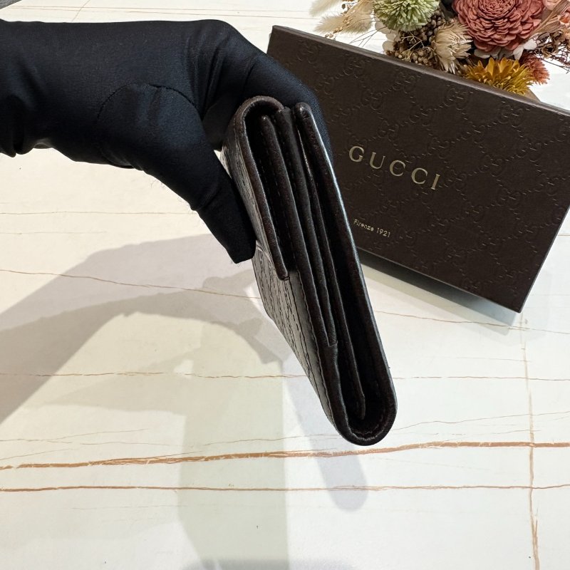 *SHIHNA名牌精品* GUCCI GG 牛皮咖色壓紋長夾-7