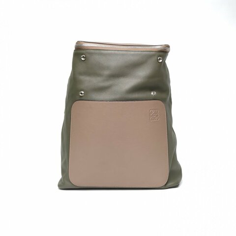 LOEWE 拼色牛皮GoyaBackpack雙肩包肩背包