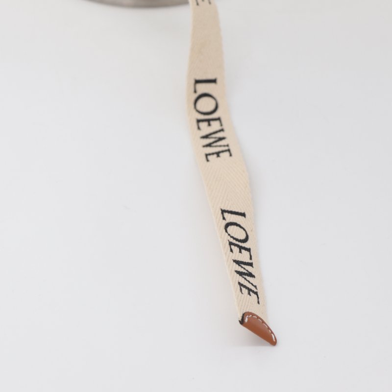 Loewe 羅威 焦糖色牛皮 卡其色帆布 綁帶帽 漁夫帽-5