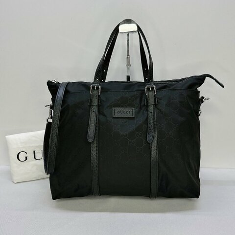 GUCCI 尼龍雙G印花托特包