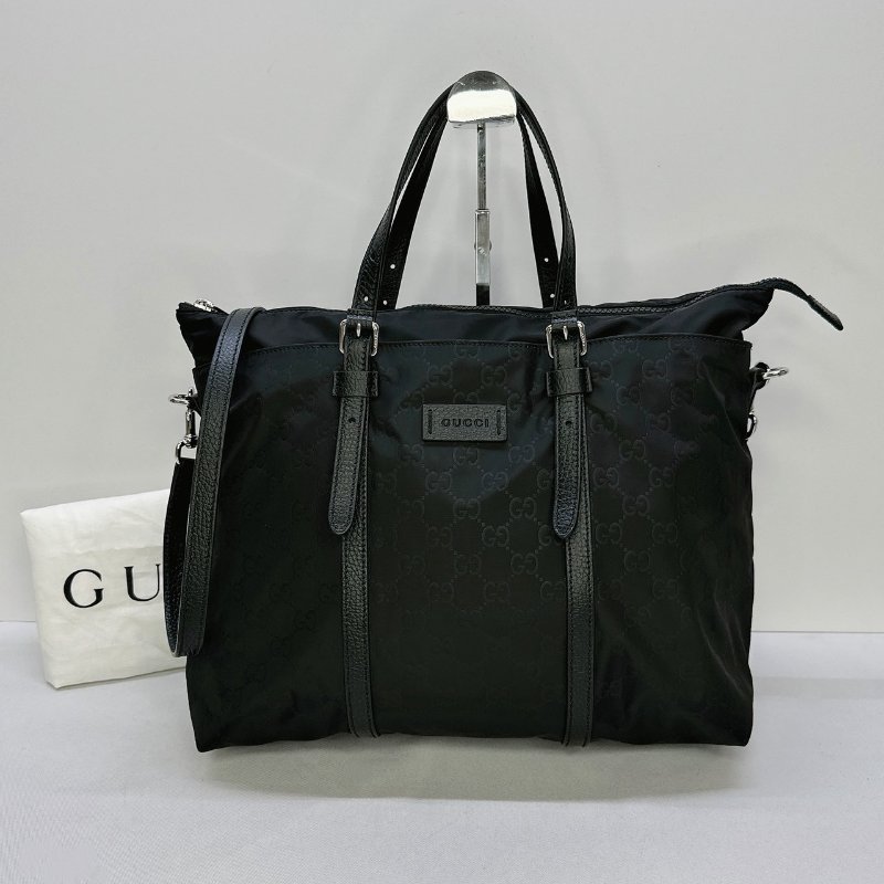 GUCCI 尼龍雙G印花托特包-0