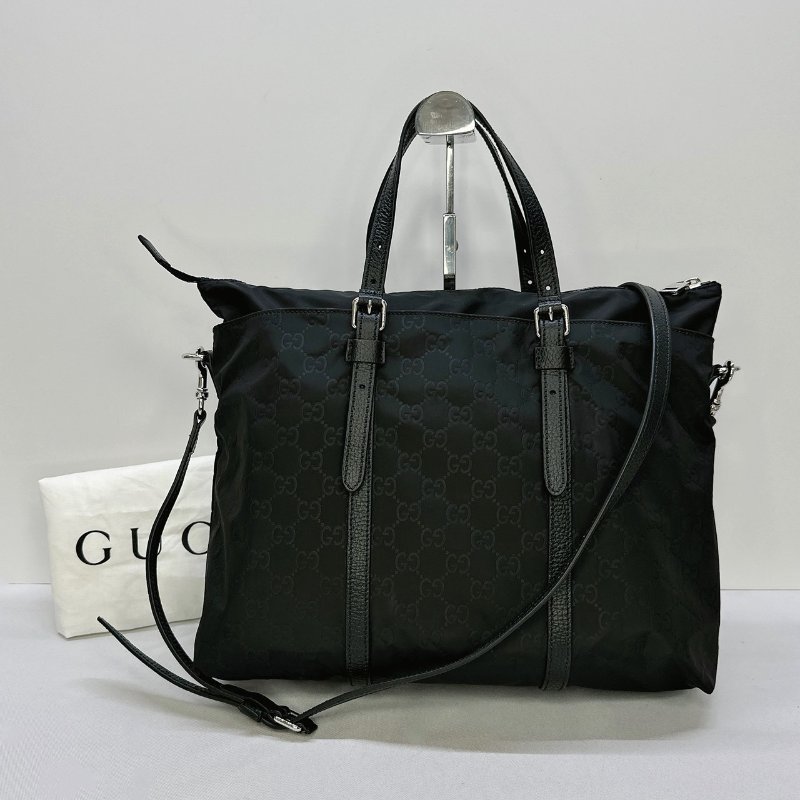 GUCCI 尼龍雙G印花托特包-1