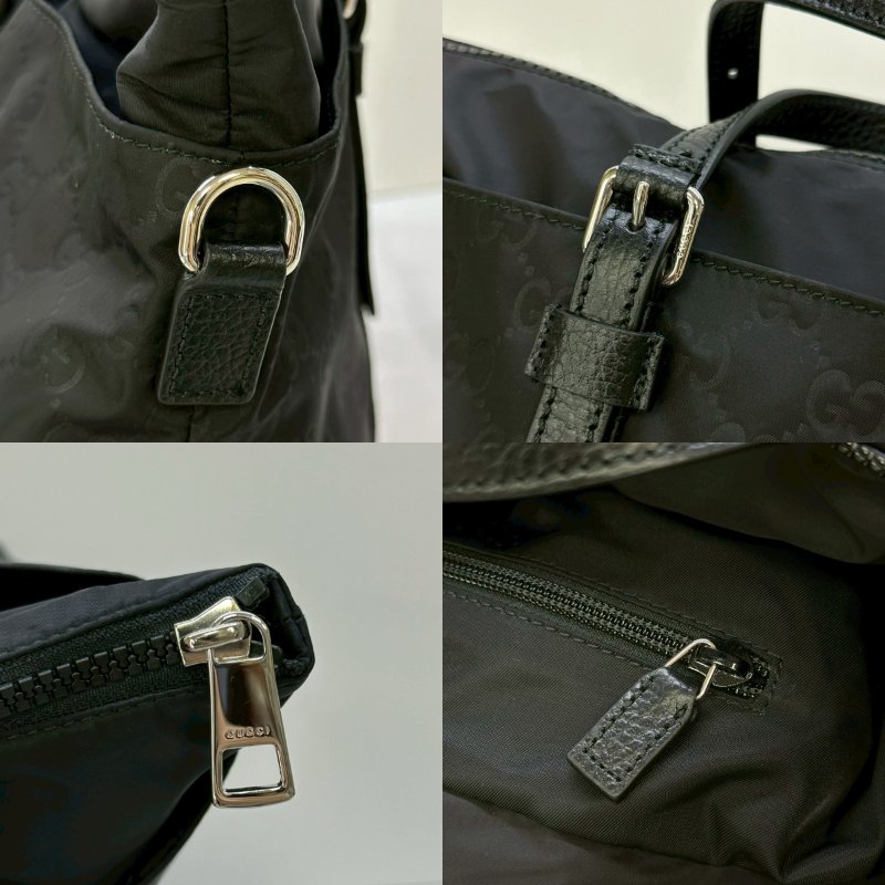 GUCCI 尼龍雙G印花托特包-5