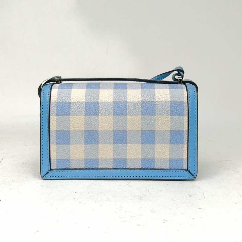 LOEWE Barcelona巴賽隆納小號藍色牛皮銀扣肩背包-2