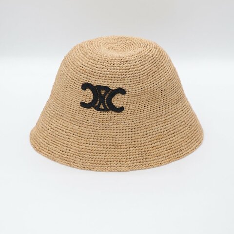 Celine 思琳 Triomphe 拉菲草 漁夫帽草編 凱旋門 漁夫帽 S