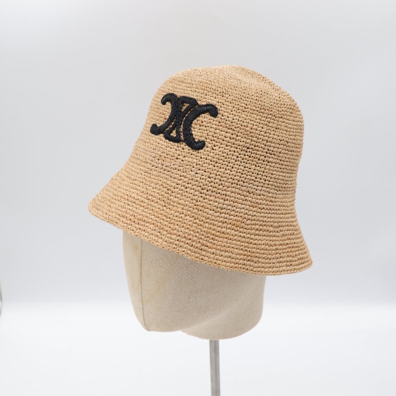 Celine 思琳 Triomphe 拉菲草 漁夫帽草編 凱旋門 漁夫帽 S-1