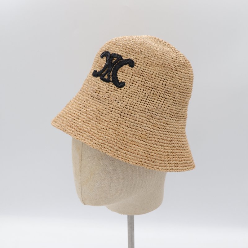 Celine 思琳 Triomphe 拉菲草 漁夫帽草編 凱旋門 漁夫帽 S-3