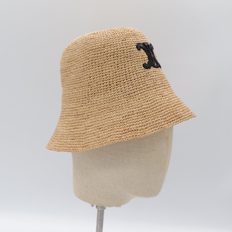 Celine 思琳 Triomphe 拉菲草 漁夫帽草編 凱旋門 漁夫帽 S-6