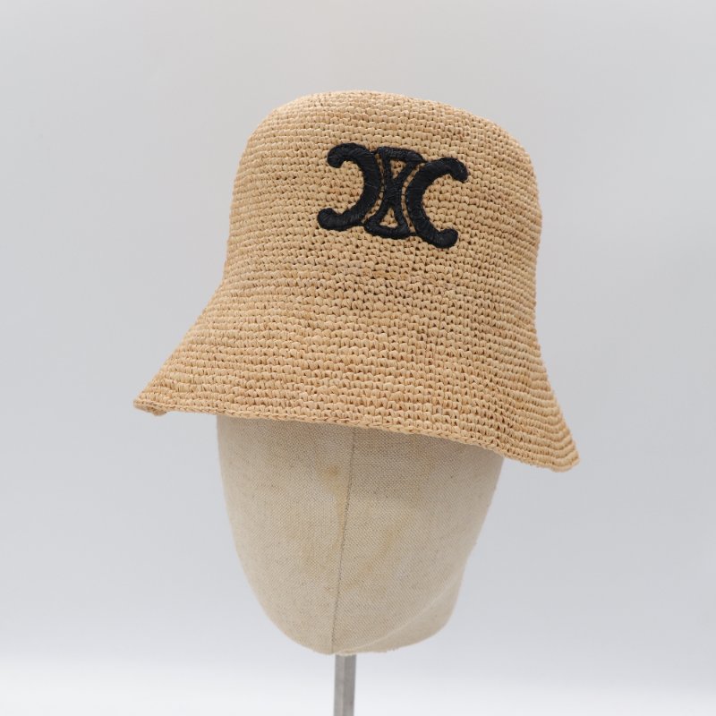 Celine 思琳 Triomphe 拉菲草 漁夫帽草編 凱旋門 漁夫帽 S-7