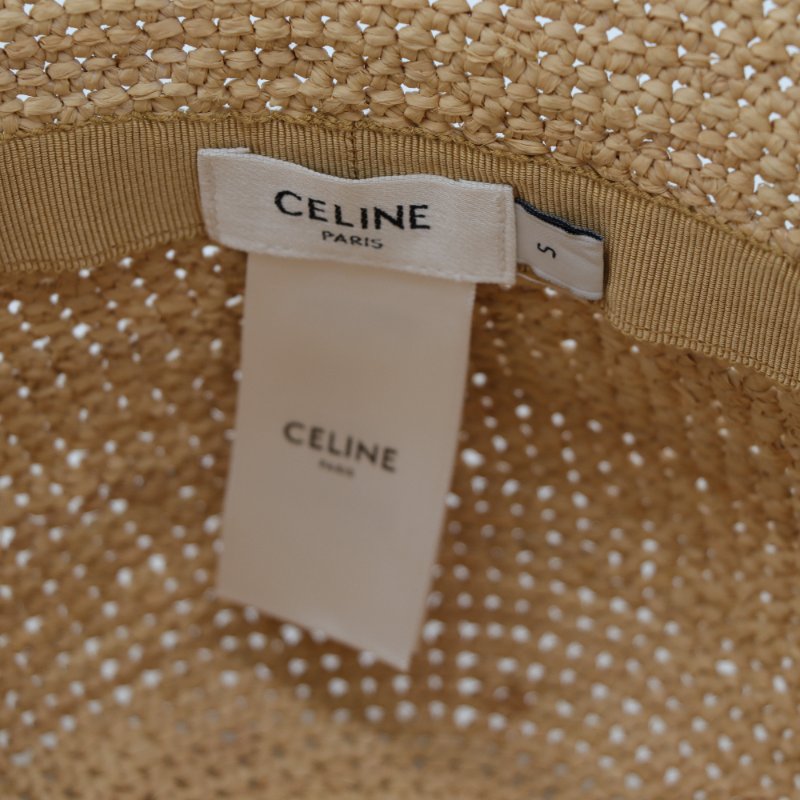Celine 思琳 Triomphe 拉菲草 漁夫帽草編 凱旋門 漁夫帽 S-8