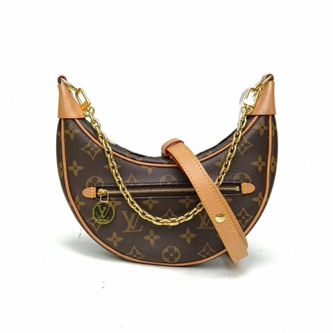 LOUIS VUITTON Loop豌豆包老花PVC金扣晶片肩背包