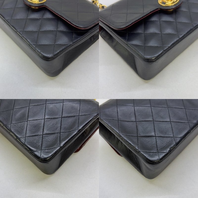 CHANEL vintage迷你圓扣方胖鏈帶包-9