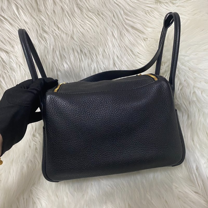 愛馬仕Hermes Lindy26 黑金肩背包-6