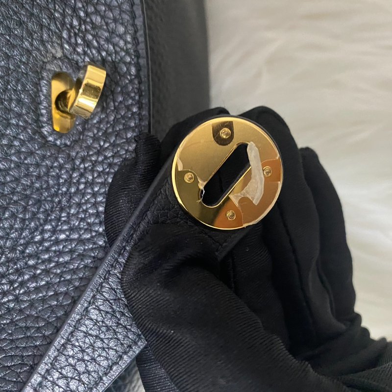 愛馬仕Hermes Lindy26 黑金肩背包-12