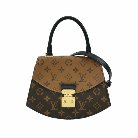 Louis Vuitton (LV) Tilsitt牛皮拼色老花金屬扣斜挎包肩背包晶片款
