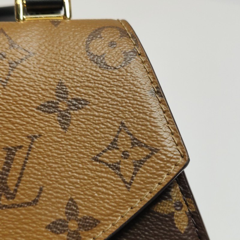 Louis Vuitton (LV) Tilsitt牛皮拼色老花金屬扣斜挎包肩背包晶片款-16