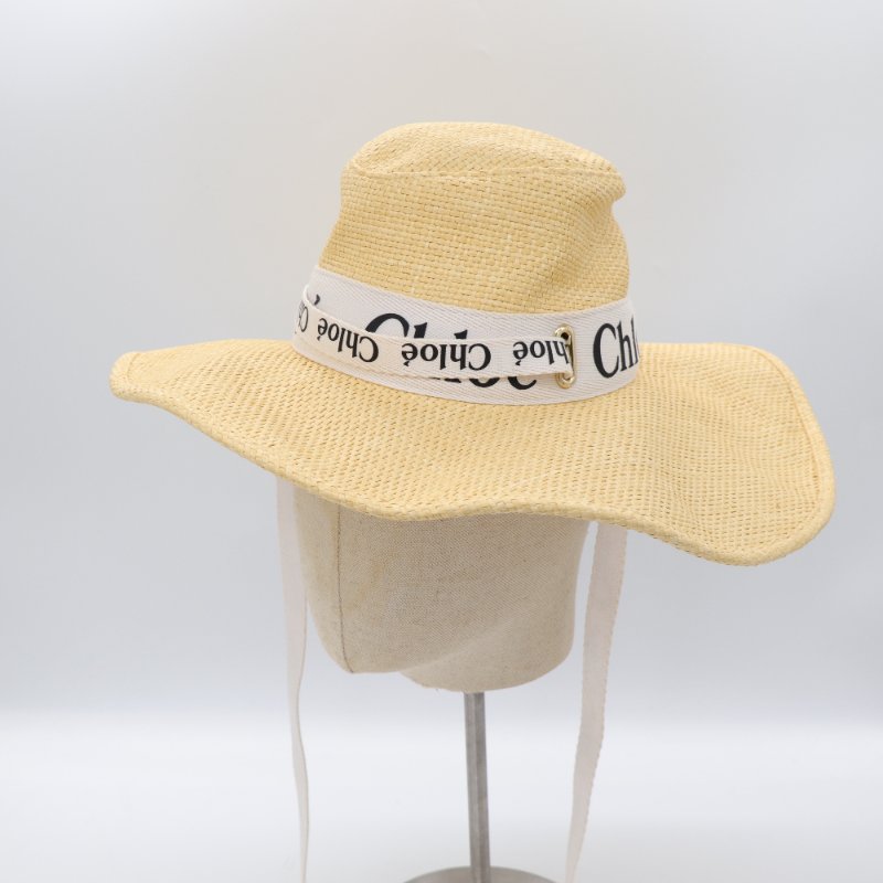 （夏日必備♥️）Chloé 蔻依 拉菲草 草編帽 大帽簷-1