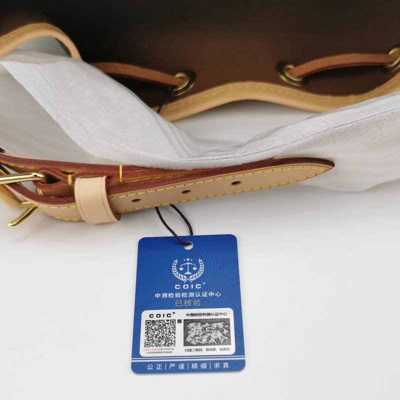 Louis Vuitton (LV) NOEBB植鞣革Monogram印花抽繩斜挎包肩背包晶片款-7