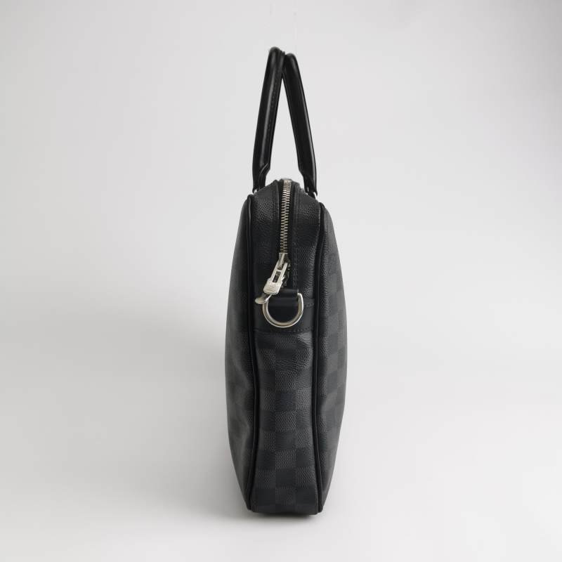 Louis Vuitton (LV) Porte Documents牛皮棋盤格公事包手袋晶片款-3