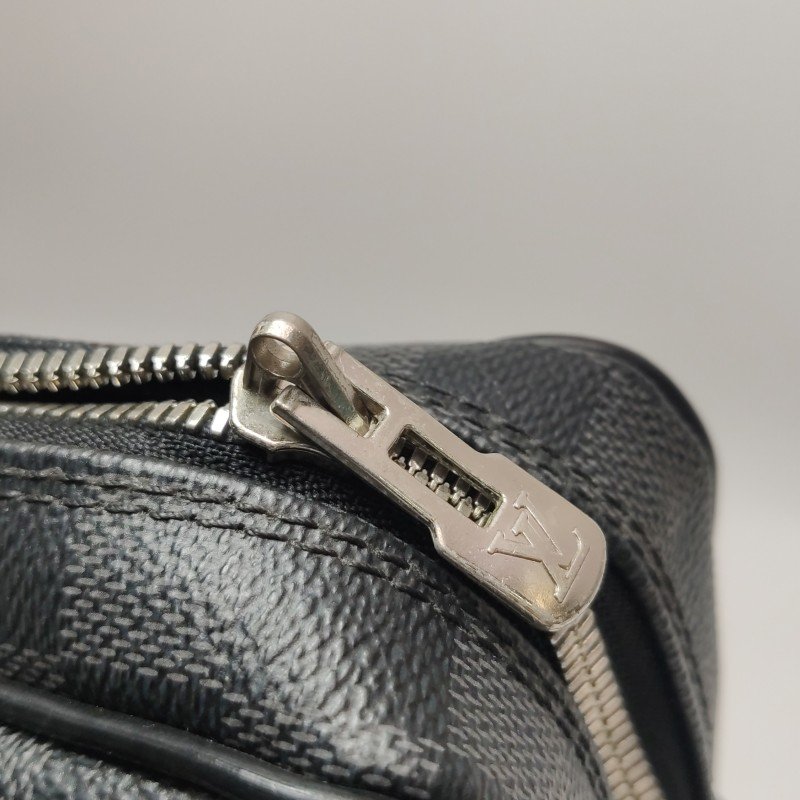 Louis Vuitton (LV) Porte Documents牛皮棋盤格公事包手袋晶片款-10