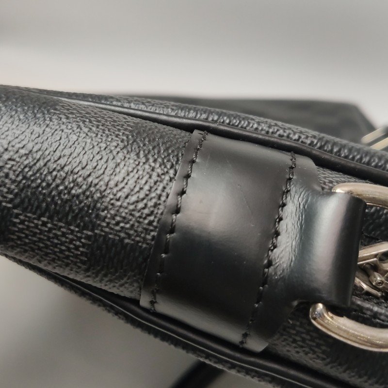 Louis Vuitton (LV) Porte Documents牛皮棋盤格公事包手袋晶片款-14