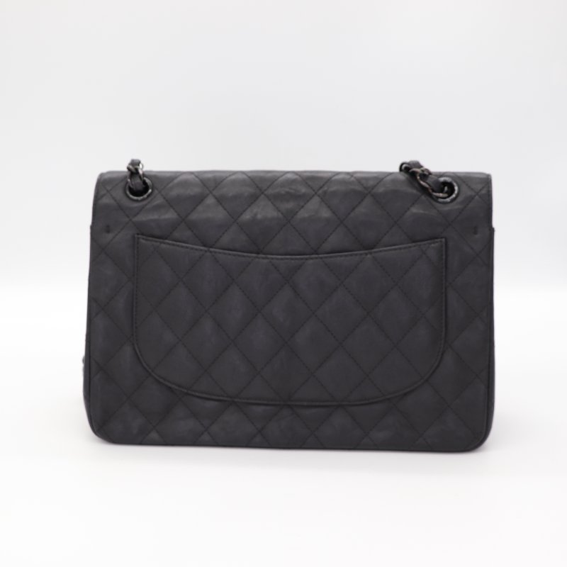 （稀有款♥️全黑鏈條）Chanel 香奈兒 Classic Flap CF 30cm Jumbo 霧面牛皮 SO BLACK 純黑釦 24開-4