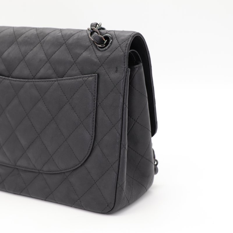 （稀有款♥️全黑鏈條）Chanel 香奈兒 Classic Flap CF 30cm Jumbo 霧面牛皮 SO BLACK 純黑釦 24開-5