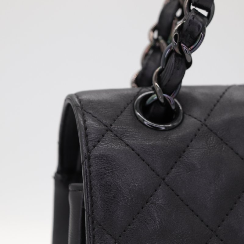 （稀有款♥️全黑鏈條）Chanel 香奈兒 Classic Flap CF 30cm Jumbo 霧面牛皮 SO BLACK 純黑釦 24開-8