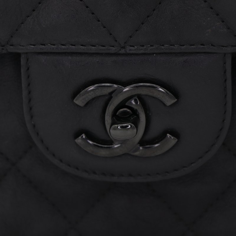（稀有款♥️全黑鏈條）Chanel 香奈兒 Classic Flap CF 30cm Jumbo 霧面牛皮 SO BLACK 純黑釦 24開-9