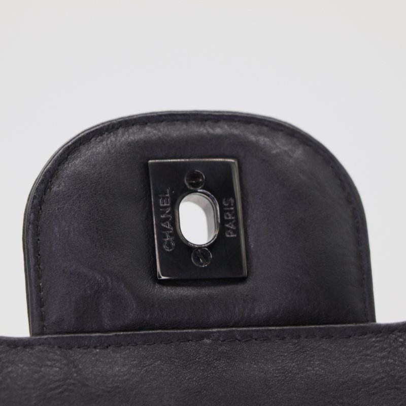 （稀有款♥️全黑鏈條）Chanel 香奈兒 Classic Flap CF 30cm Jumbo 霧面牛皮 SO BLACK 純黑釦 24開-12